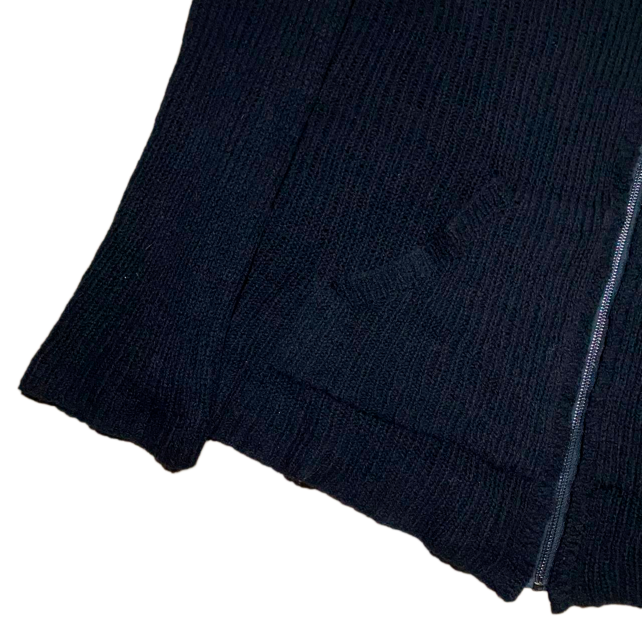 cotton/cashmere hand knitted zip-up hoodie